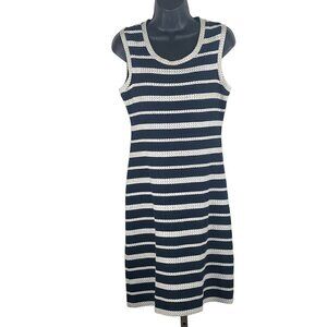 Max studio womens dress sleeveless small navy white small